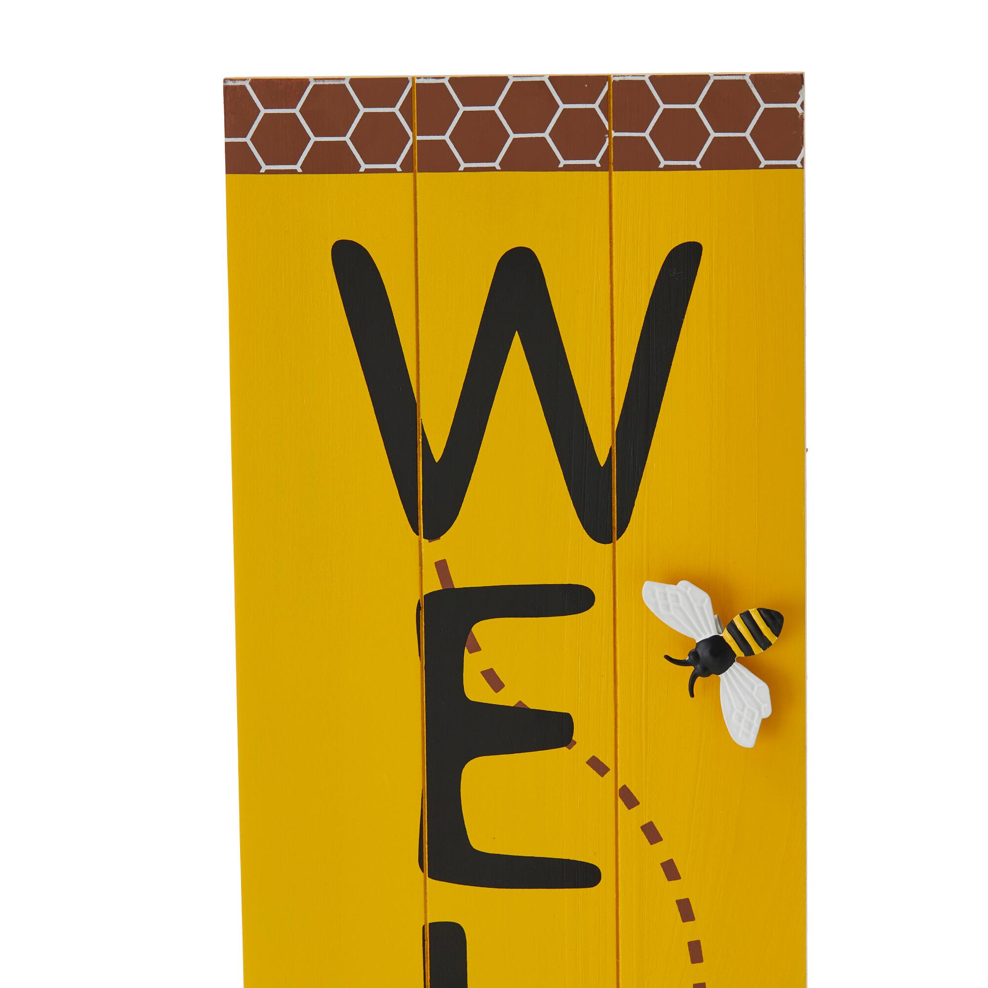 Glitzhome® 42" Wood Bees WELCOME Porch Sign